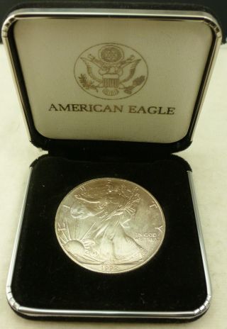 1992 Silver Eagle In Issued Case,  No Slide Cover,  Coin photo