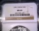 Silver American Eagle Bullion Coin 1991 Ngc Ms69 $1 One Full Ounce.  999 Fine Silver photo 1