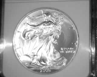 Silver American Eagle Bullion Coin 2003 Ngc Ms69 $1 One Full Ounce.  999 Fine photo