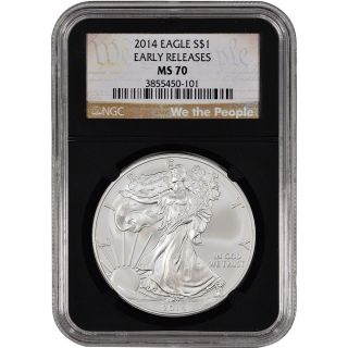 2014 American Silver Eagle - Ngc Ms70 - Early Releases Retro We The People photo