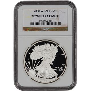 2008 - W American Silver Eagle Proof - Ngc Pf70 Ucam photo