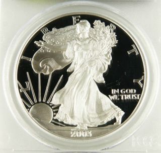 2003 W American Silver Eagle 1oz Proof Coin Pcgs Pr69dcam Graded Slabbed Coin photo