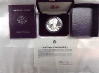1987 - S Proof American Eagle Silver Dollar & photo