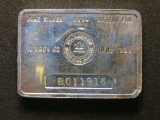 10 Oz Silver Bar Royal Canadian Rcm Discontinued Fine Silver 999+ Rare photo