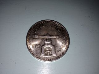1980 Casa De Moneda De Mexico 33.  625 Gramos 1 Troy Oz Onza Au Pura Silver Coin photo