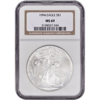 1994 American Silver Eagle - Ngc Ms69 photo