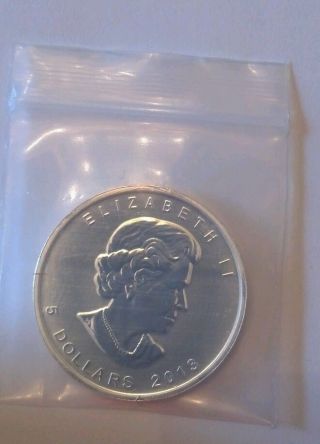 1 Oz 9999 Silver 2013 Canadian Maple Leaf $5 Coin photo