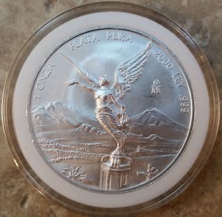 2000 Mexico Silver Onza Libertad 1 Oz Coin 999 photo