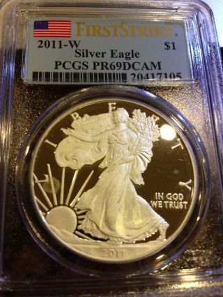 2011 - W Silver Eagle Proof Pcgspr69dcam First Strike photo