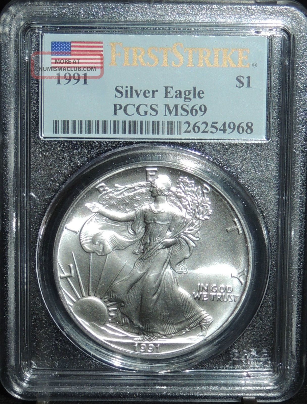 1991 Silver Eagle Pcgs Ms69 First Strike