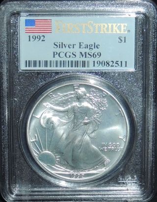 1992 Silver Eagle Pcgs Ms69 First Strike photo