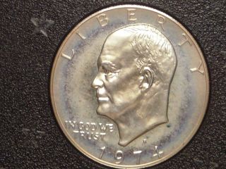 1974 S Eisenhower 40% Silver Proof Dolar With Brown Box,  Fast photo