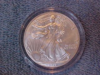 1996 U.  S.  One Troy Ounce Fine Silver Eagle One Dollar Coin - Key Date photo