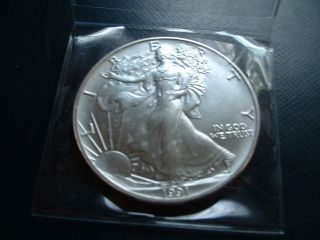 1991 American 0.  999 Fine Silver Eagle Business Strike photo