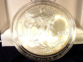 2000 American Eagle Silver Dollar 1.  0 Oz.  999 Fine Liberty Walking photo