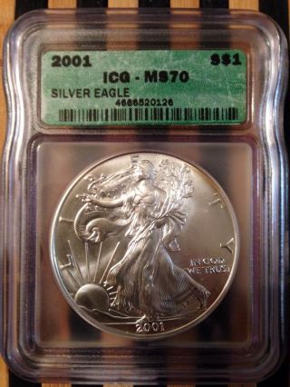 2001 American Silver Eagle Ms 70 photo