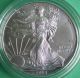 2014 - W Burnished Bu American Silver Eagle Dollar Us Ase Coin And Box Silver photo 1