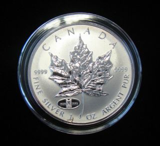1908 Rev 1998 Silver Canadian Maple Leaf 5$,  90th Anniv 1oz Coin,  13,  025 Minted photo