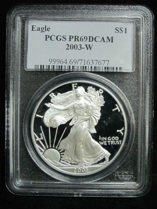 2003 - W Pcgs Proof 69 Dcam Silver Eagle photo