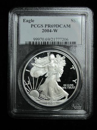 2004 - W Pcgs Proof 69 Dcam Silver Eagle photo