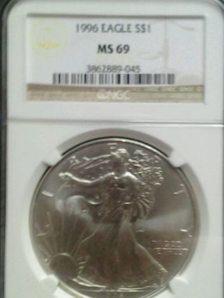 1996 American Silver Eagle - Ngc Ms69 Very Rare Low Mintage Coin photo