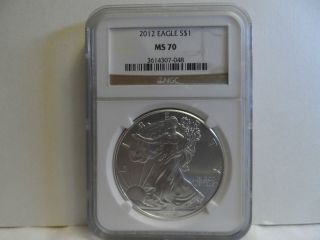 2012 Silver Eagle $1.  00 Ngc Ms70 90% Silver Bullion Uncirculated photo