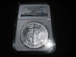 2012 Silver Eagle Early Releases Ms70 Ngc photo