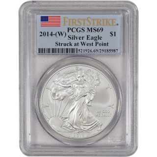 2014 - (w) American Silver Eagle - Pcgs Ms69 - First Strike photo