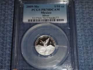2009 Pcgs Graded Pr70dcam Mexico Silver Libertad 1/10 Tenth Ounce Proof Coin Wow photo