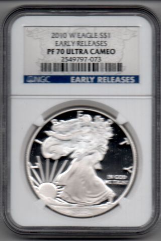 2010 Westpoint Mintage Ngc Pr70 Ultra Cameo Silver Eagle - Early Release Certif photo
