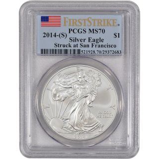 2014 - (s) American Silver Eagle - Pcgs Ms70 - First Strike photo