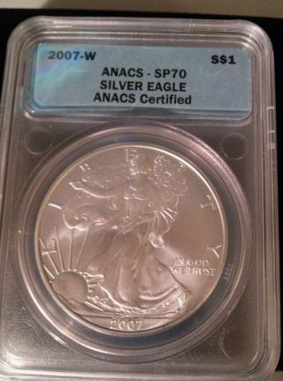 2007 W Anacs Sp - 70 Burnished American Silver Eagle photo