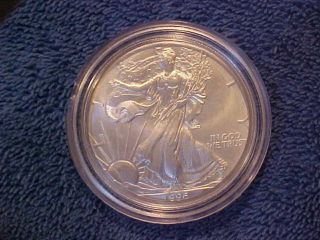 1996 U.  S.  One Troy Ounce Fine Silver Eagle One Dollar Coin - Key Date photo