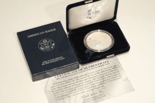2004 - W Silver American Eagle Proof - 1 Oz.  999 Fine Silver - Us Case & photo