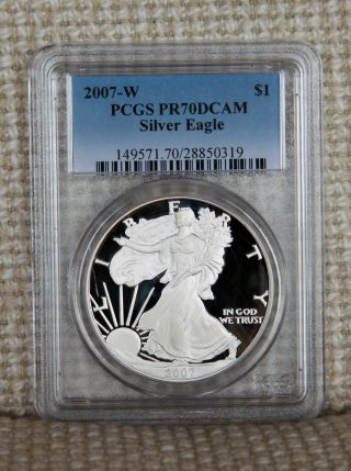 2007 - W Pr70 Dcam American Silver Eagle Ase Pcgs - - S&h photo