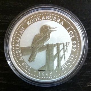1998 Kookaburra 1oz Silver Bullion Coin Perth Australia photo