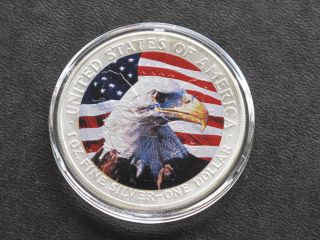 2006 Walking Liberty Silver Eagle American Eagle Colorized Overlay C1439l photo