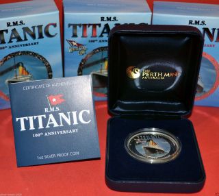 2012 Rms 1oz Proof Titanic 100th Anniversary Australian Silver Coin photo