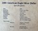 2000 American Eagle One Ounce U.  S.  Silver Dollar,  W/box & Silver photo 6