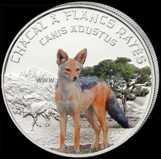 Niger,  Jackal - Canis Adustus,  1000 Francs,  2012 Silver Proof,  Only 1000 photo