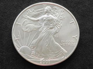 2001 Liberty Walking American Silver Eagle Dollar Coin photo