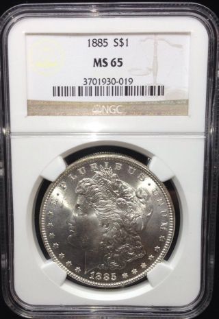 1885 Morgan Silver Dollar Ngc Ms65 photo