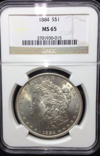 1884 Morgan Silver Dollar Ngc Ms65 photo