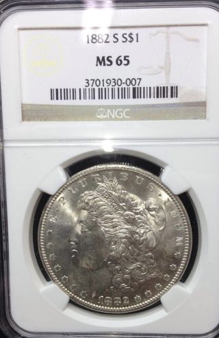 1882 - S Morgan Silver Dollar Ngc Ms65 photo