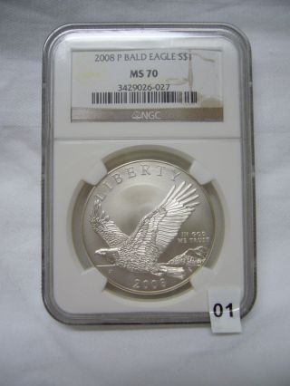 2008 P Bald Eagle S$1 Ngc Ms70 photo