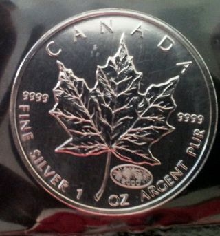 2000 1 Oz.  9999 Silver Canadian Maple Leaf - Fireworks Privy Coin photo