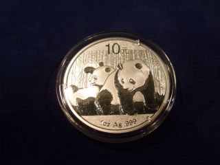 2010 10 Yuan Chinese Silver Panda 1 Oz. photo