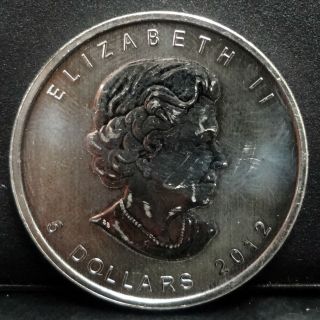 2012 Canada Maple Leaf $5.  999 Fine Silver Coin photo