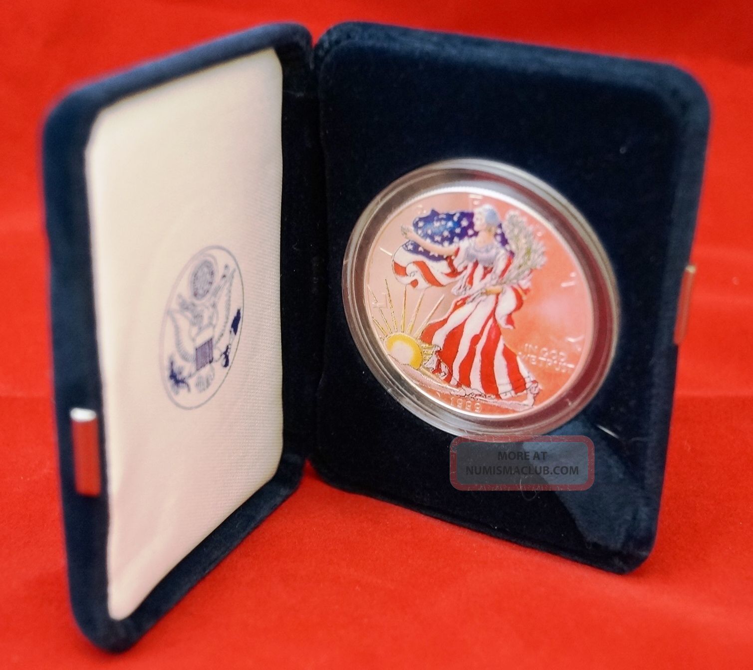 1999 American Eagle Lady Liberty Full Color. 999 Proof Silver Dollar
