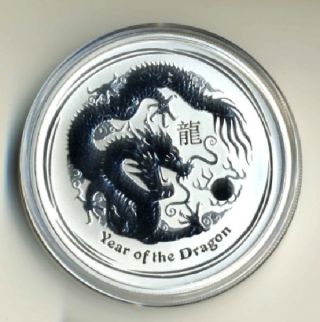 Australia Perth 2012 Of The Dragon Zodiac 2oz 99.  9% Sterling Silver Coin,  Ic photo